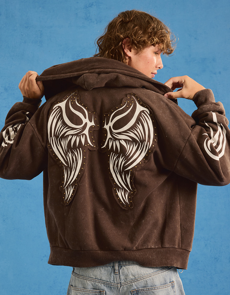 VON DUTCH Wings Mens Zip-Up Hoodie image number 3