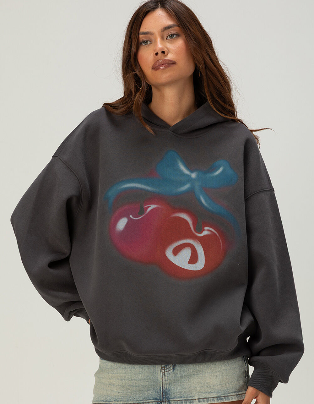 AELFRIC EDEN Cherry Womens Oversized Hoodie - BLACK - S | Tillys
