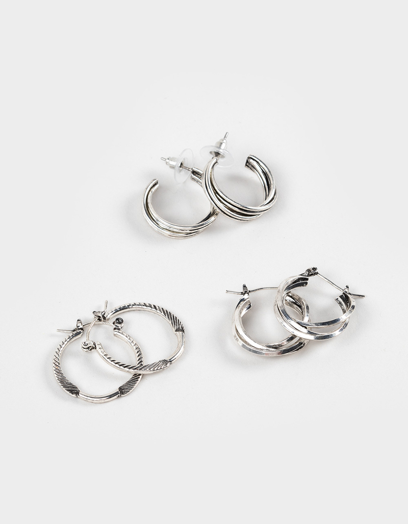 FULL TILT 3 Pack Vintage Hoop Earrings image number 0