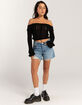 RSQ Womens Linear Stitch Off The Shoulder Sweater image number 5