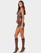 EDIKTED Leopard Printed Mesh Mini Skirt image number 3