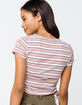 SKY AND SPARROW Stripe Cinch Side Womens Navy Tee image number 4