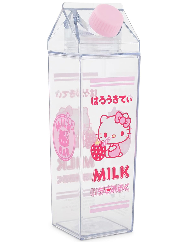 SANRIO 16 oz Hello Kitty Strawberry Plastic Milk Carton Bottle image number 0