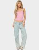 EDIKTED Petite Bow Pocket Relaxed Jeans image number 4