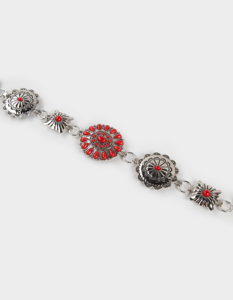 Red Concho Womens Chain Belt image number 2