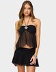 EDIKTED Jettie Sheer Chiffon Split Front Top image number 1