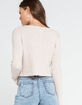 RSQ Wide Rib Womens Oatmeal Crop Cardigan image number 3