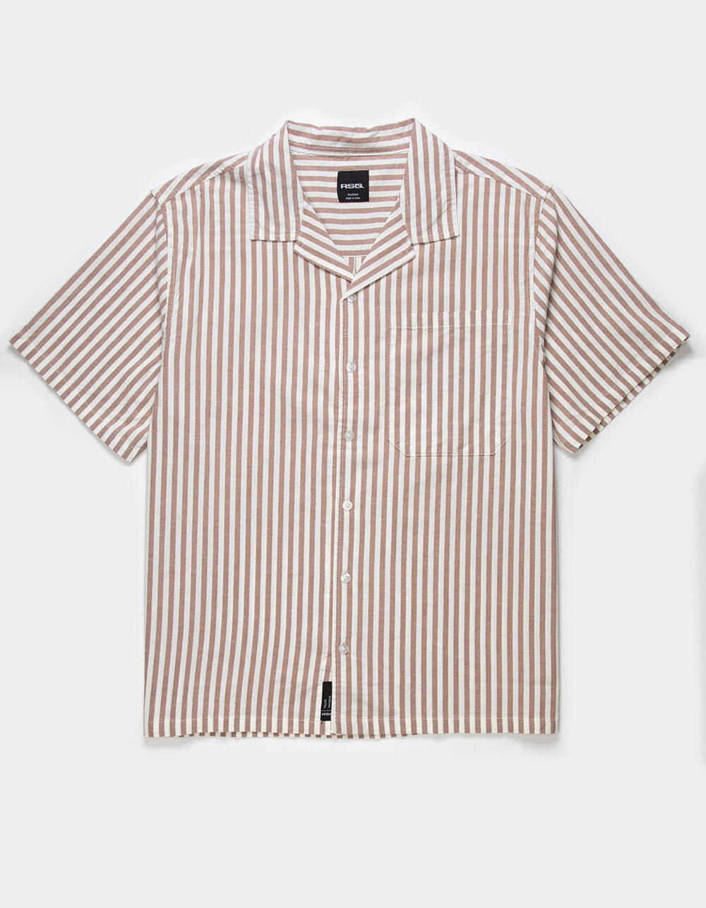 RSQ Mens Stripe Oxford Camp Shirt - BROWN | Tillys