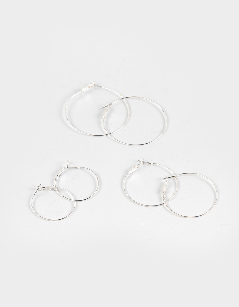 FULL TILT 3 Pack Thin Hoop Earrings image number 0