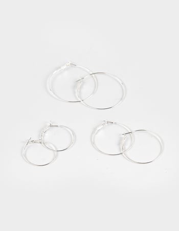 FULL TILT 3 Pack Thin Hoop Earrings Primary Image