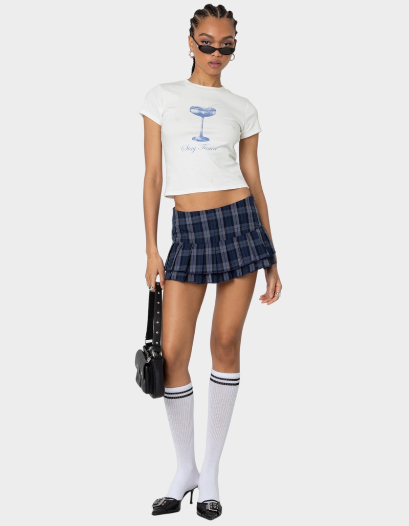 EDIKTED Ara Plaid Pleated Skort image number 1