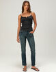 FULL TILT Womens Long Henley Cami image number 2