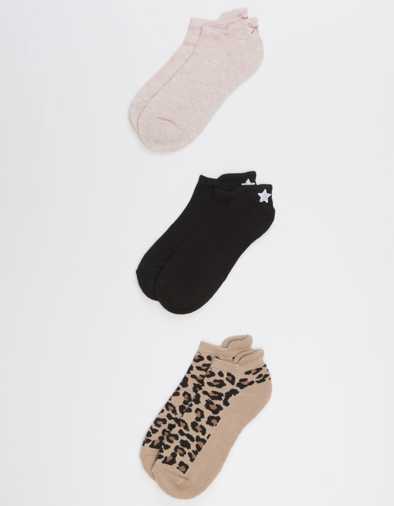 FULL TILT 3 Pack Embroidered Womens Ankle Socks image number 0