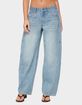 EDIKTED Korie Barrel Leg Low Rise Jeans image number 1