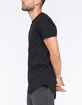 ELWOOD Curved Hem Black Mens Tall Tee image number 3