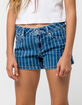 RSQ Malibu Stripe Girls Denim Shorts image number 3