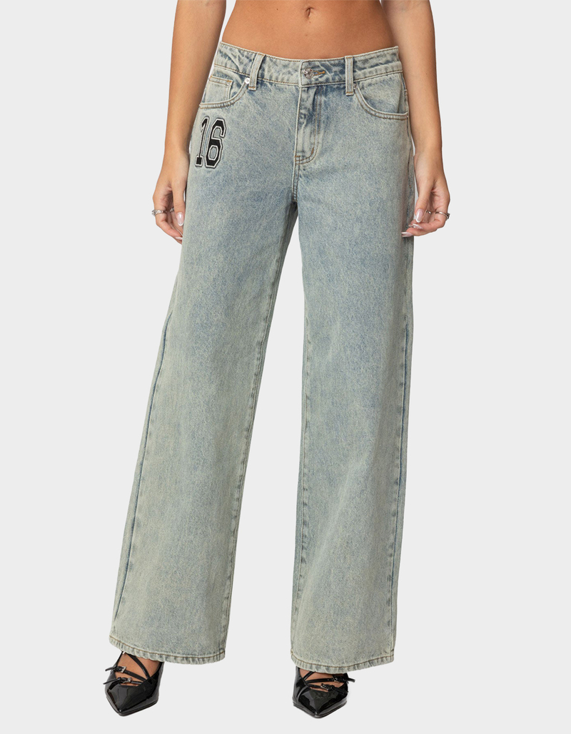 EDIKTED 16 Vintage Acid Wash Jeans LIGHT BLUE Tillys