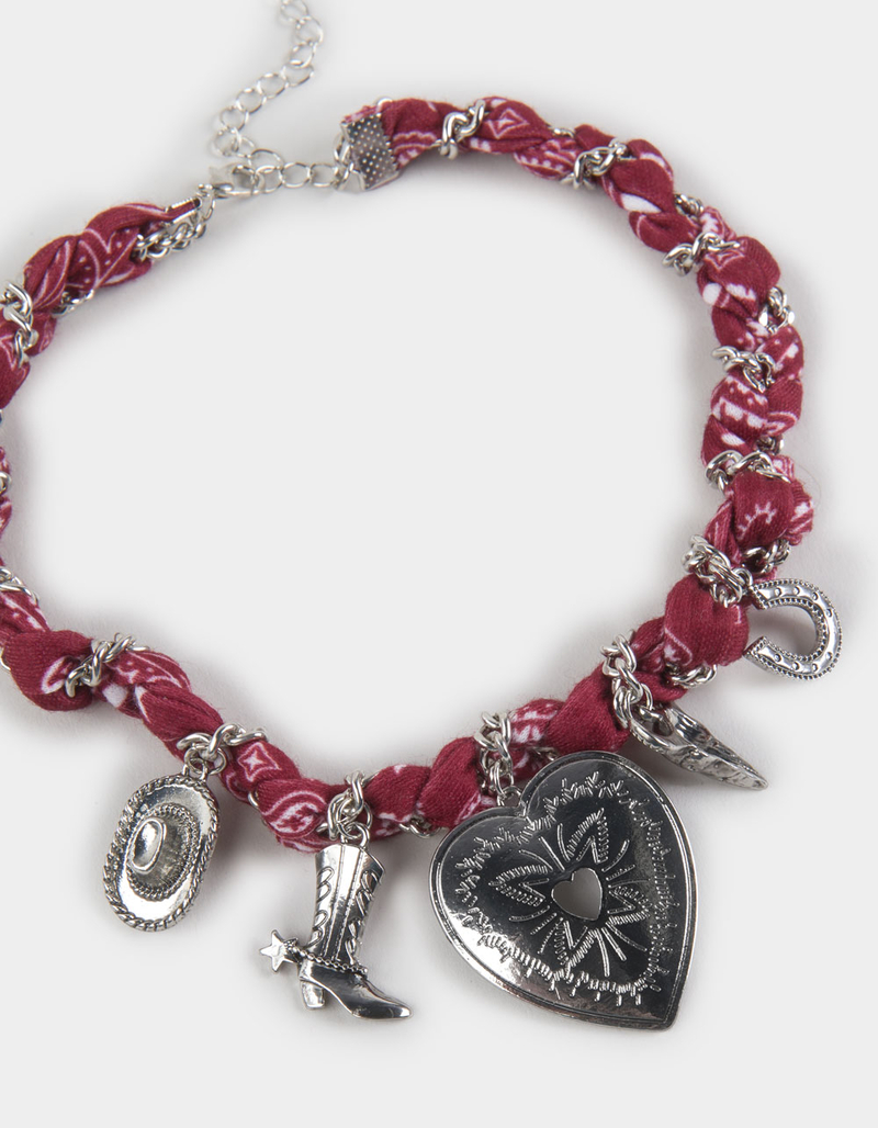 FULL TILT Paisley Bandana Charm Necklace image number 1