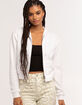 FULL TILT Essential Womens White Crop Zip Hoodie image number 4