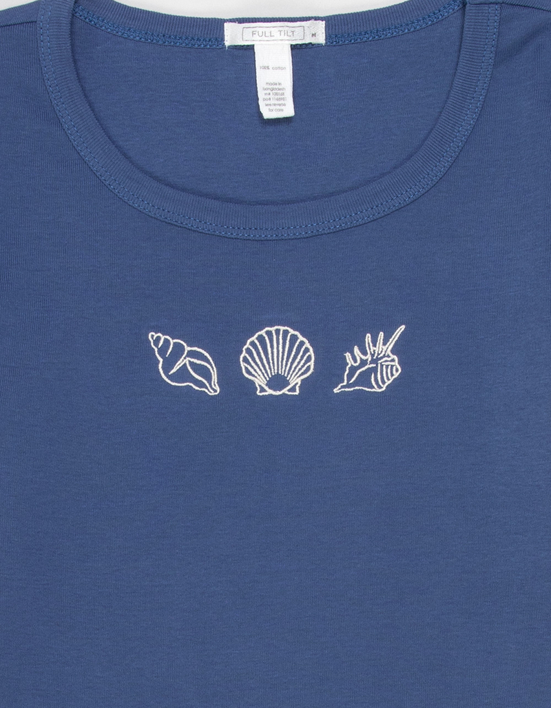 FULL TILT Embroidered Seashells Girls Tee image number 2
