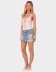 EDIKTED Ginnie Low Rise Distressed Denim Mini Skirt image number 3