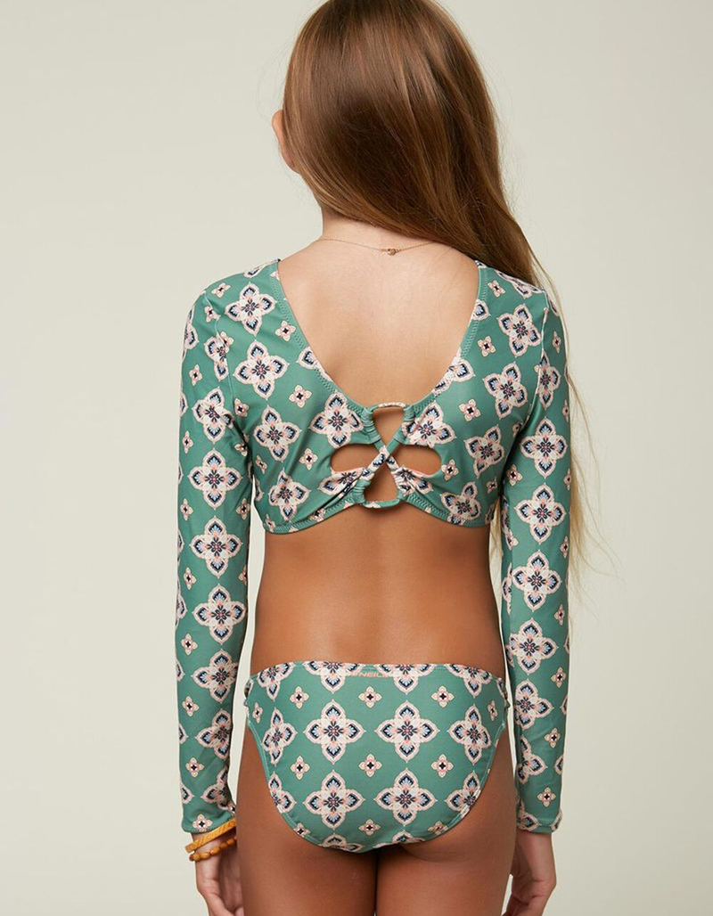 O'NEILL Thalia Tile Long Sleeve Girls Crop Rash Guard Set image number 3