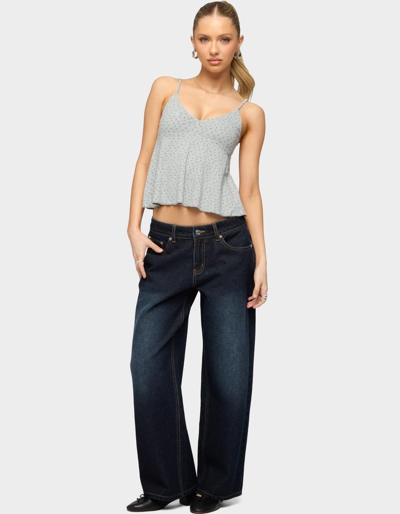 EDIKTED Petite Raelynn Washed Low Rise Baggy Jeans image number 3