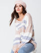 RSQ Fuzzy V Neck Stripe Womens Sweater image number 1