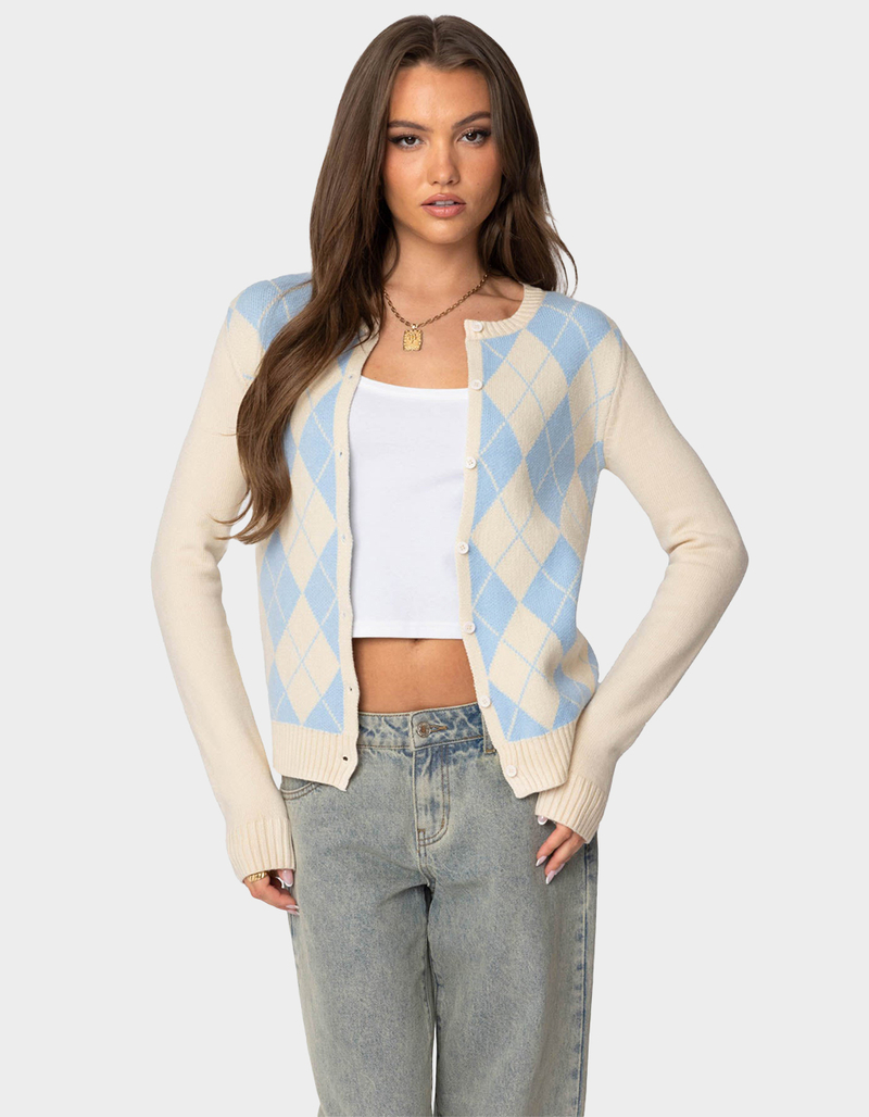 EDIKTED Maybelle Argyle Cardigan image number 0