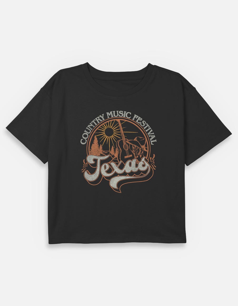 TEXAS Country Music Festival Girls Crop Tee image number 0
