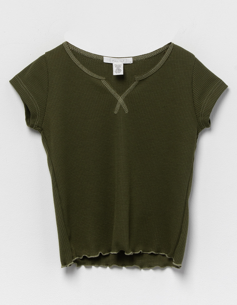 FULL TILT Thermal Notch Neck Girls Top image number 0