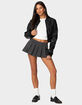 EDIKTED Cropped Faux Leather Bomber Jacket image number 4