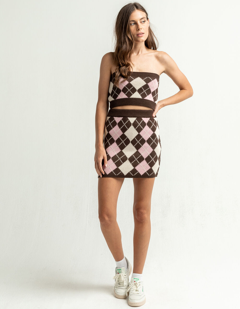 FULL TILT Tight Argyle Womens Tube Top image number 3