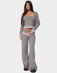 EDIKTED Kaliya Stripey Knit Zip Up Hoodie image number 5