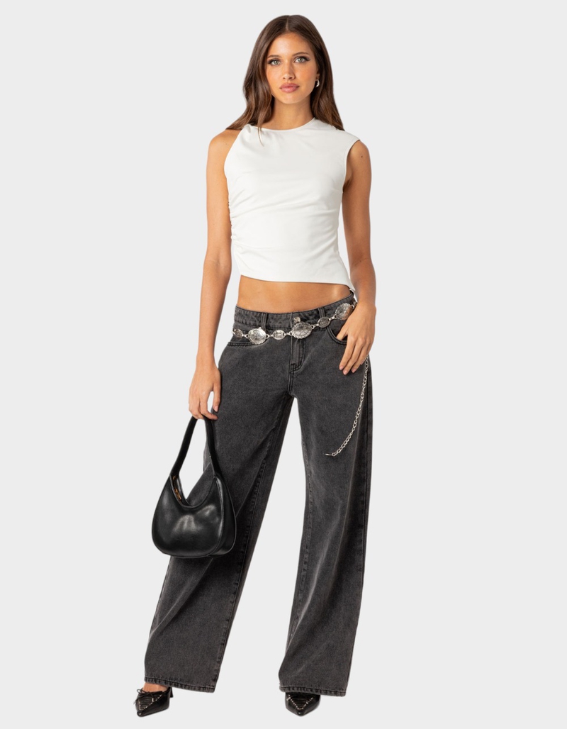 EDIKTED Raelynn Washed Low Rise Jeans image number 2