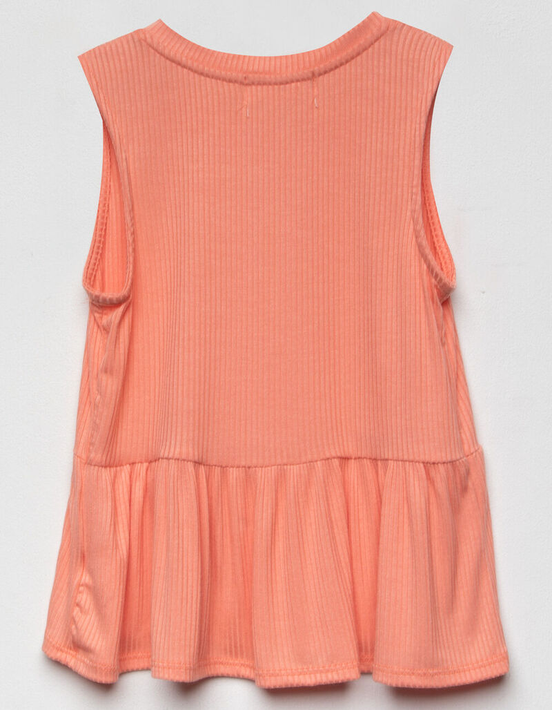 WHITE FAWN Ribbed Girls Coral Babydoll Tank - CORAL - 374666730