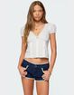 EDIKTED Antonella Cotton Button Up Top image number 1