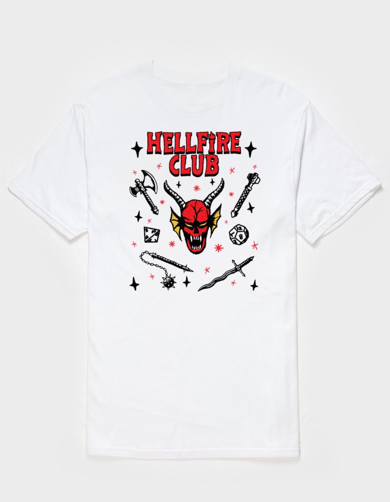 STRANGER THINGS Hellfire Club Weapons Unisex Tee image number 0