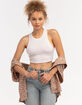 BOZZOLO Womens Ribbed Crop Tank Top image number 1