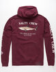 SALTY CREW Bruce Burgundy Mens Hoodie image number 1