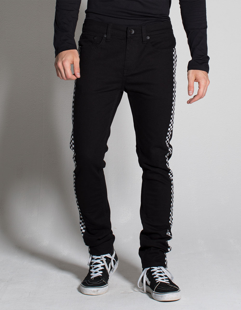RSQ Seattle Checker Mens Skinny Taper Jeans image number 2