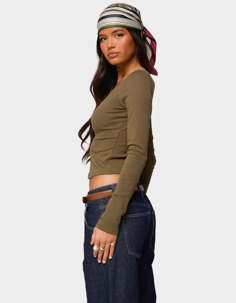 EDIKTED Rion Asymmetric Long Sleeve Top image number 2