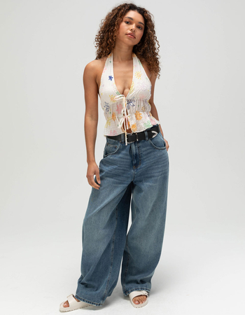 RSQ Womens Vacation Print Halter Top Alternative Image