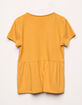 WHITE FAWN Ribbed Babydoll Mustard Girls T-Shirt image number 2