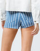 SKY AND SPARROW Stripe Womens Denim Shorts image number 3
