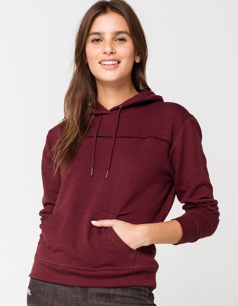 FULL TILT Seamed Wine Womens Hoodie image number 0