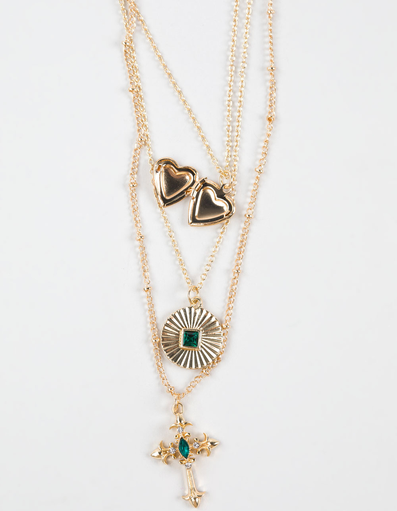 FULL TILT Layered Cross/Locket Necklace image number 2