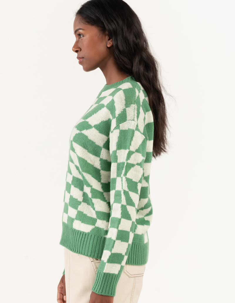 RSQ Check Womens Oversized Crewneck Sweater image number 1