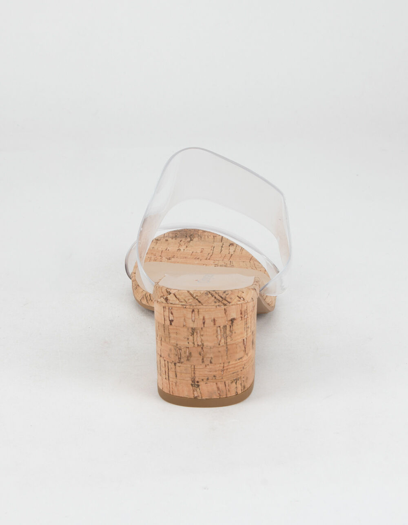 CITY CLASSIFIED Clear Strap Womens Cork Block Heels image number 3