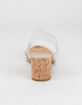 CITY CLASSIFIED Clear Strap Womens Cork Block Heels image number 4